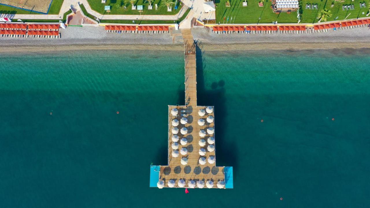 Aqi Hydros Club Hotel Kemer Eksteriør billede Aerial view of the pier